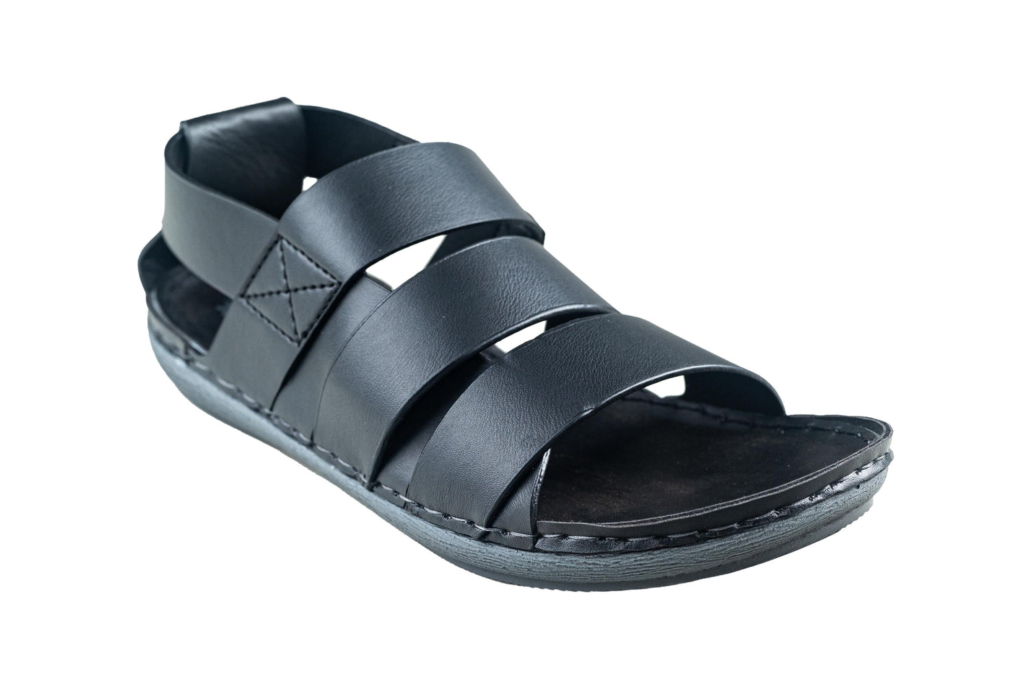 Puntooblu Gents Black Sandal PU