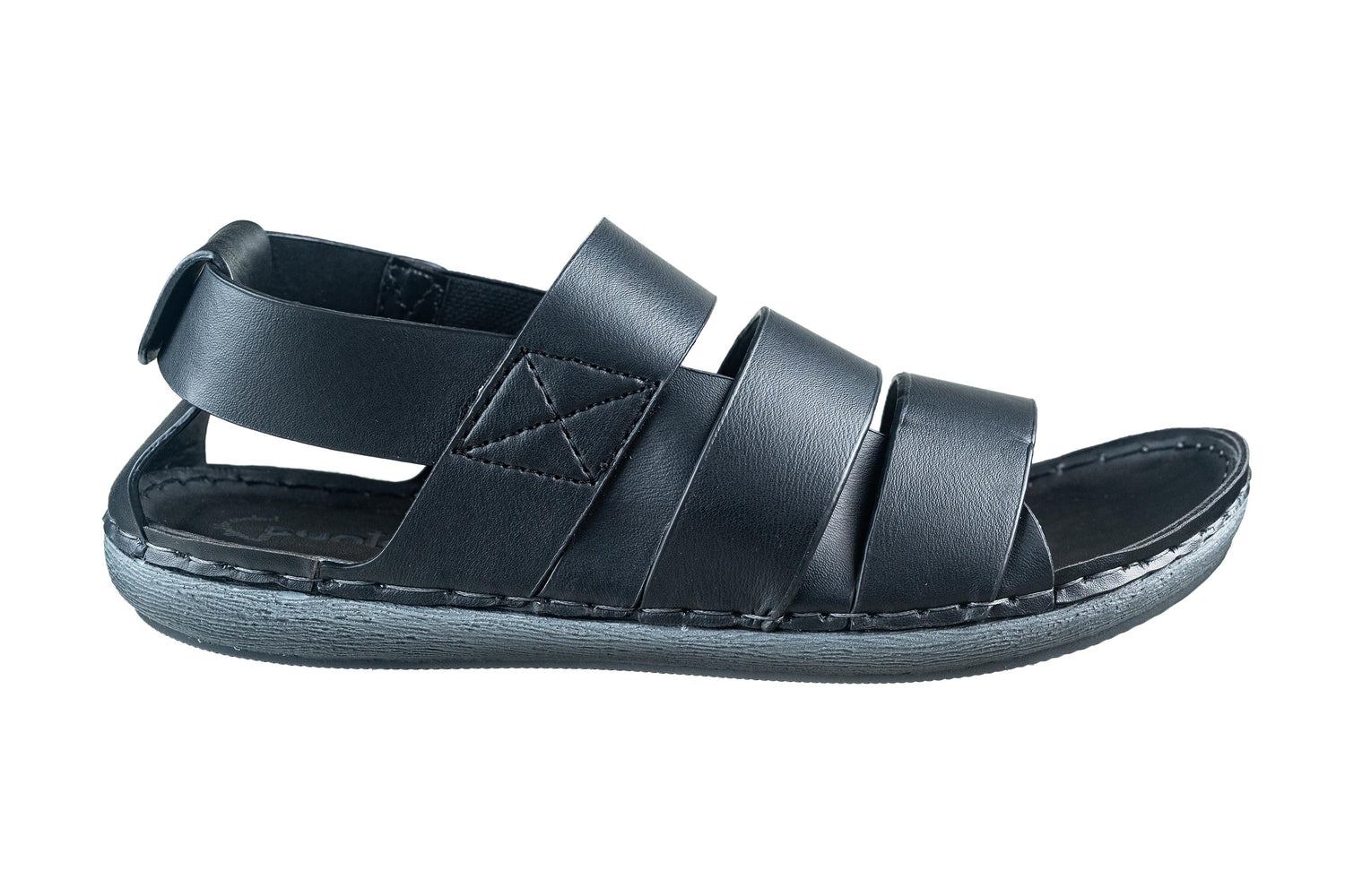 Puntooblu Gents Black Sandal PU