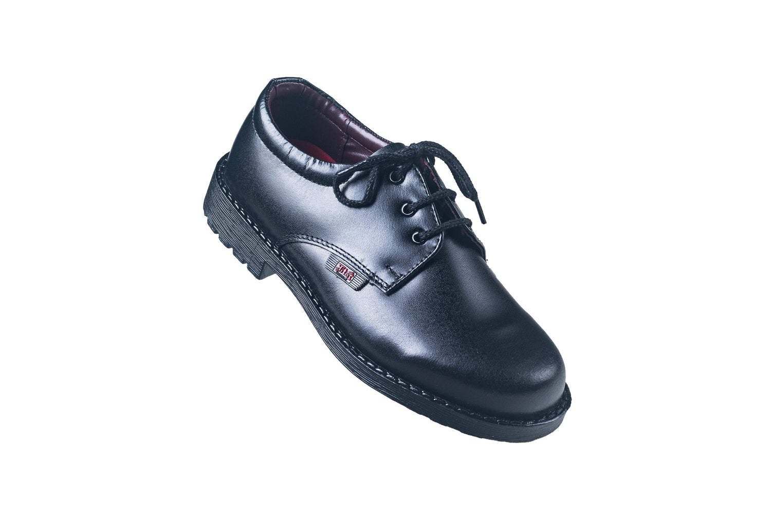 Titas Black Leather School Shoe for Boys