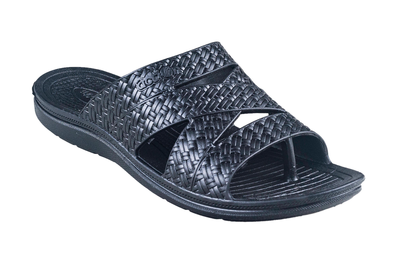 Action Gents Black Chappal PVC