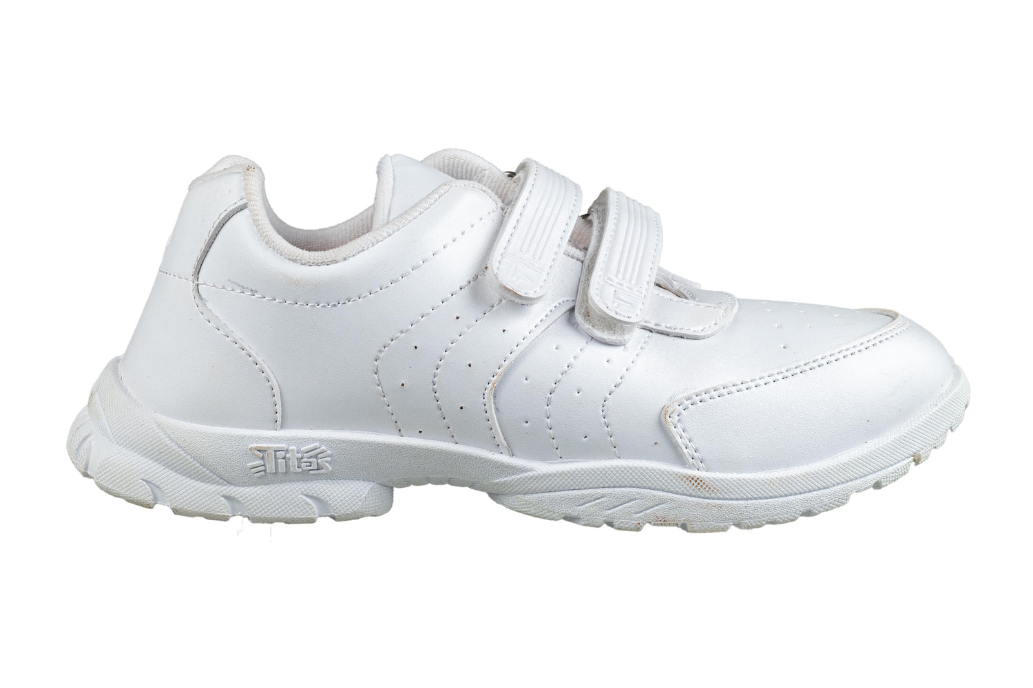 Titas Boys Velcro White School Shoe (4 Years to 8 Years Boy)