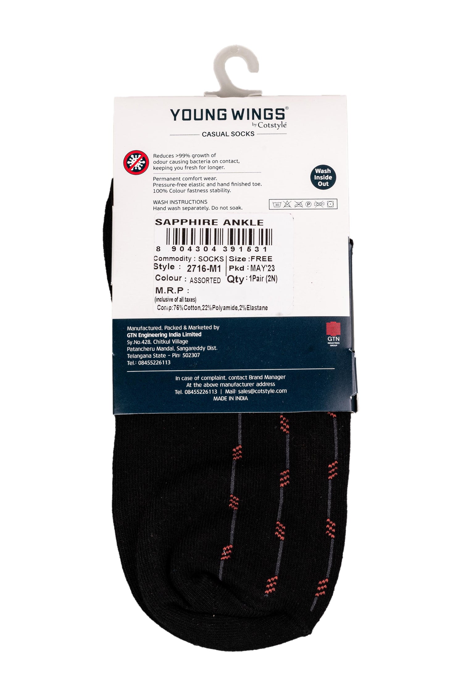 Young Wings Mens Comfort Fit Assorted Socks