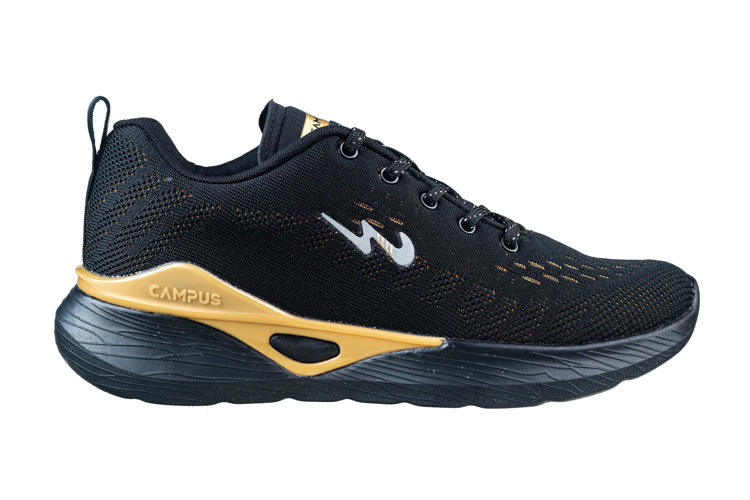 Campus Black / Golden Gents Sports Shoe