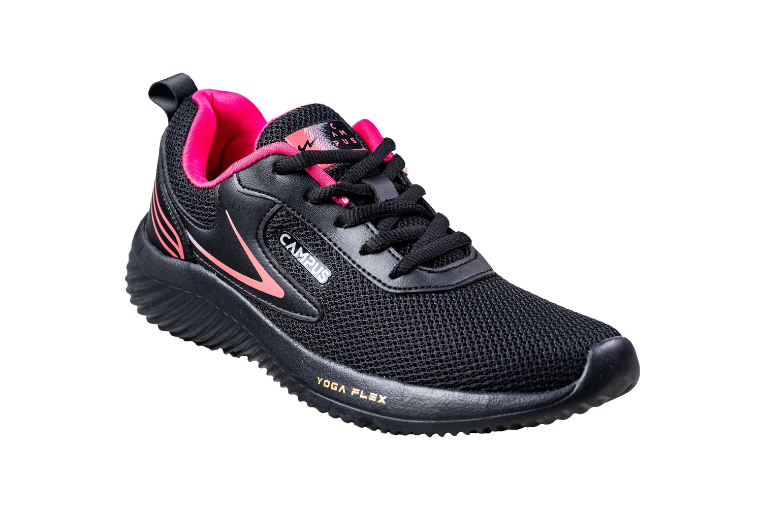 Campus Ladies Black / Rani Sports Shoe