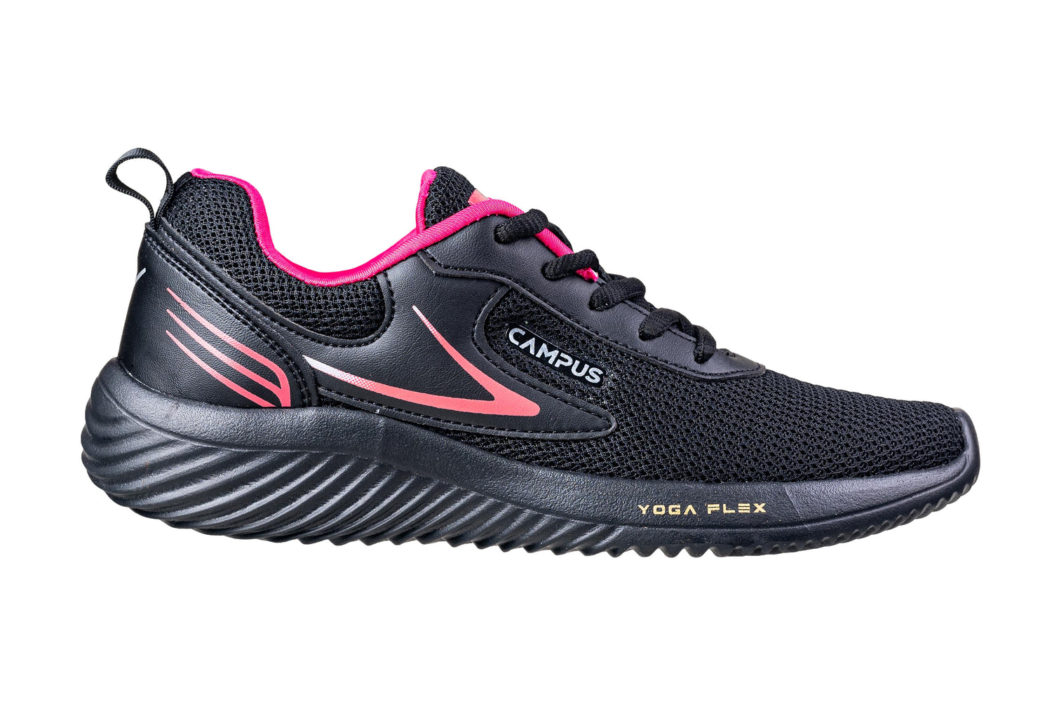 Campus Ladies Black / Rani Sports Shoe