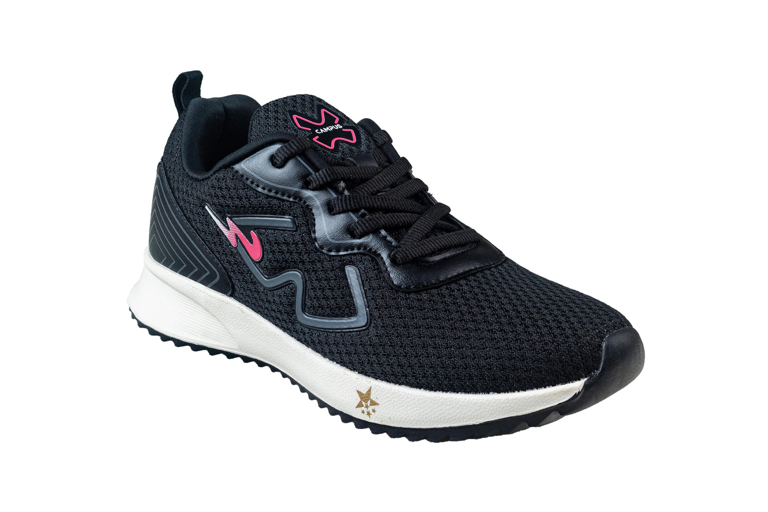 Campus Ladies Black / Rani Sports Shoe