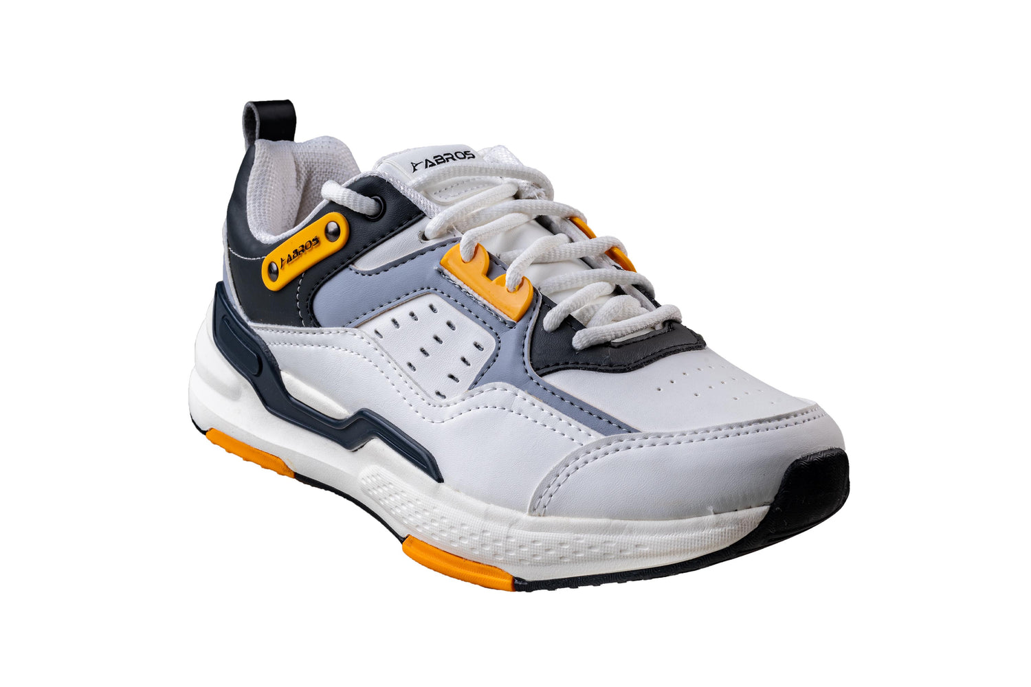 Abros Gents White / Mustard Sports Shoe