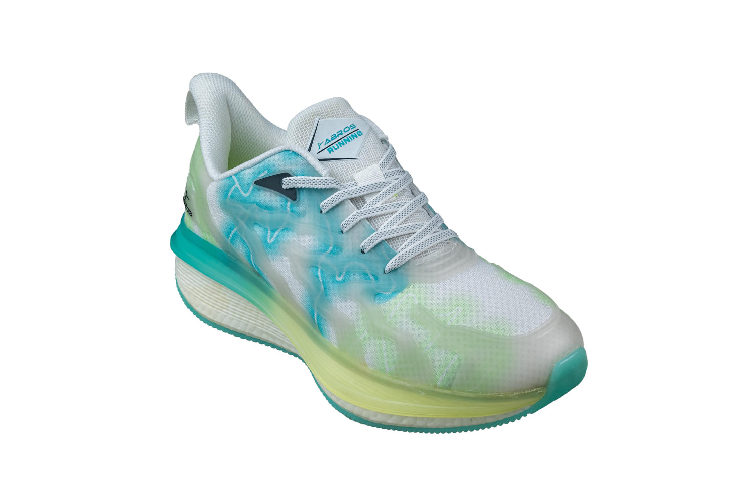 Abros Gents White / Sea Green Sports Shoe