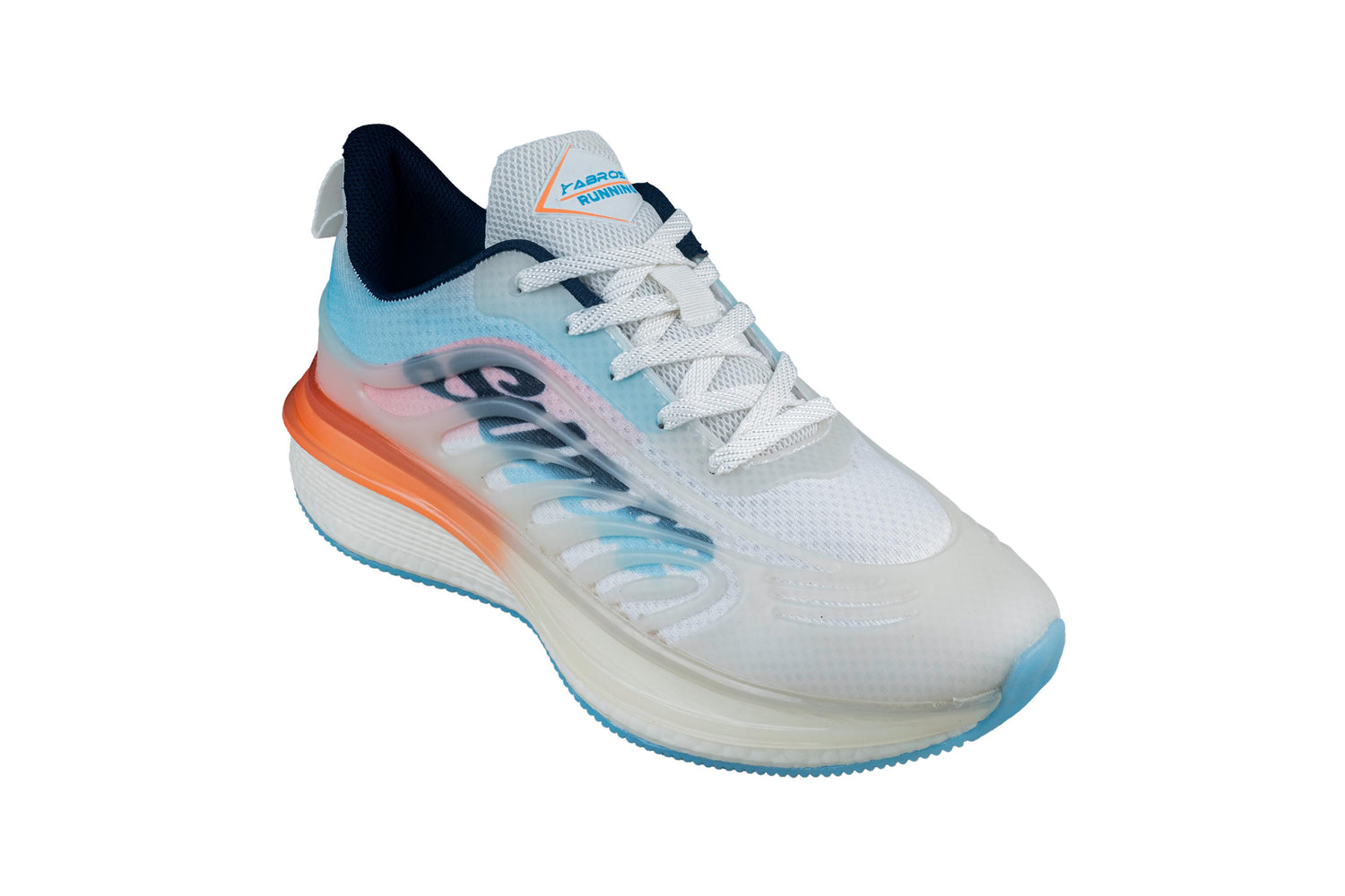 Abros Gents White / Ice Blue Sports Shoe