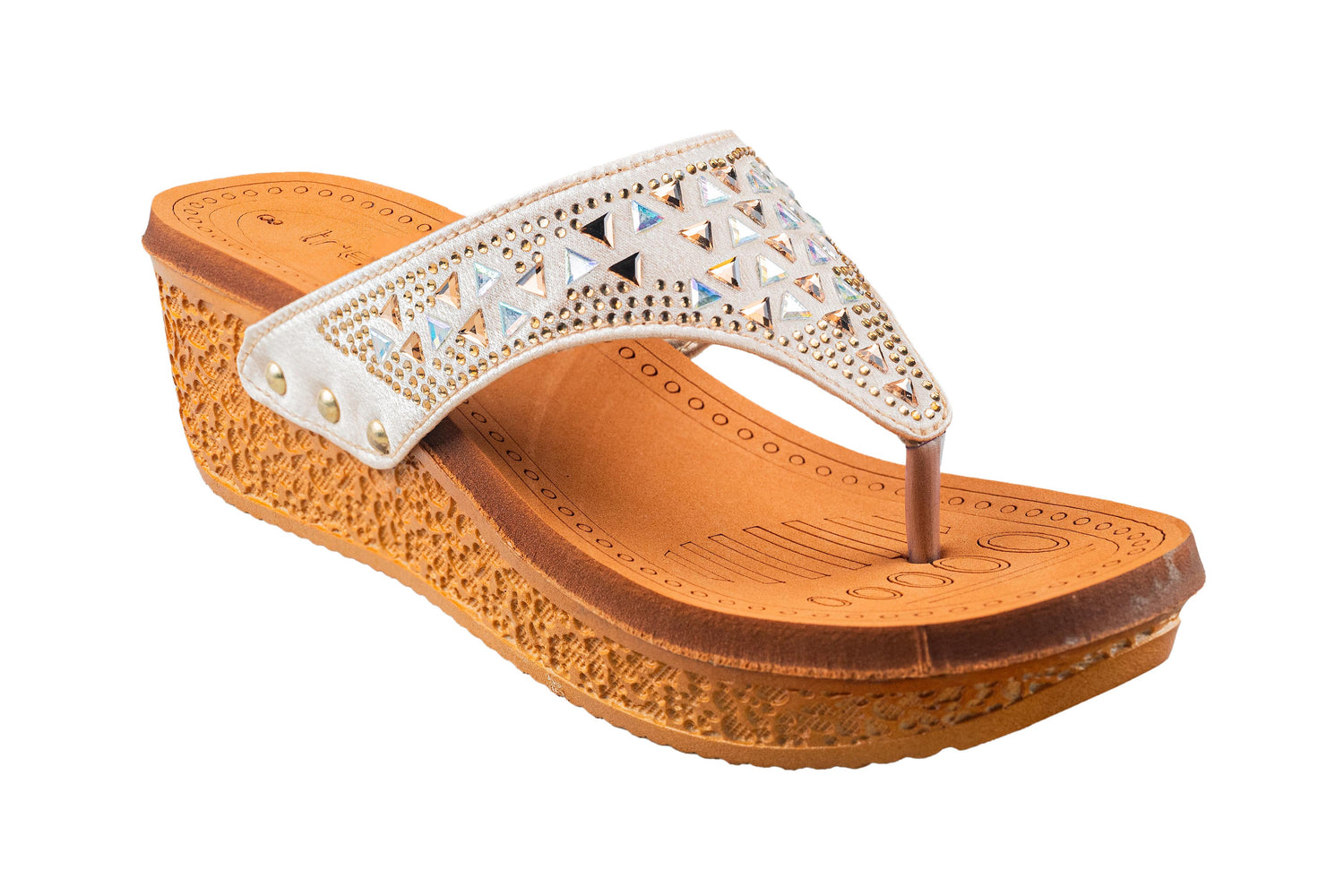 Trendz Ladies Golden Chappal