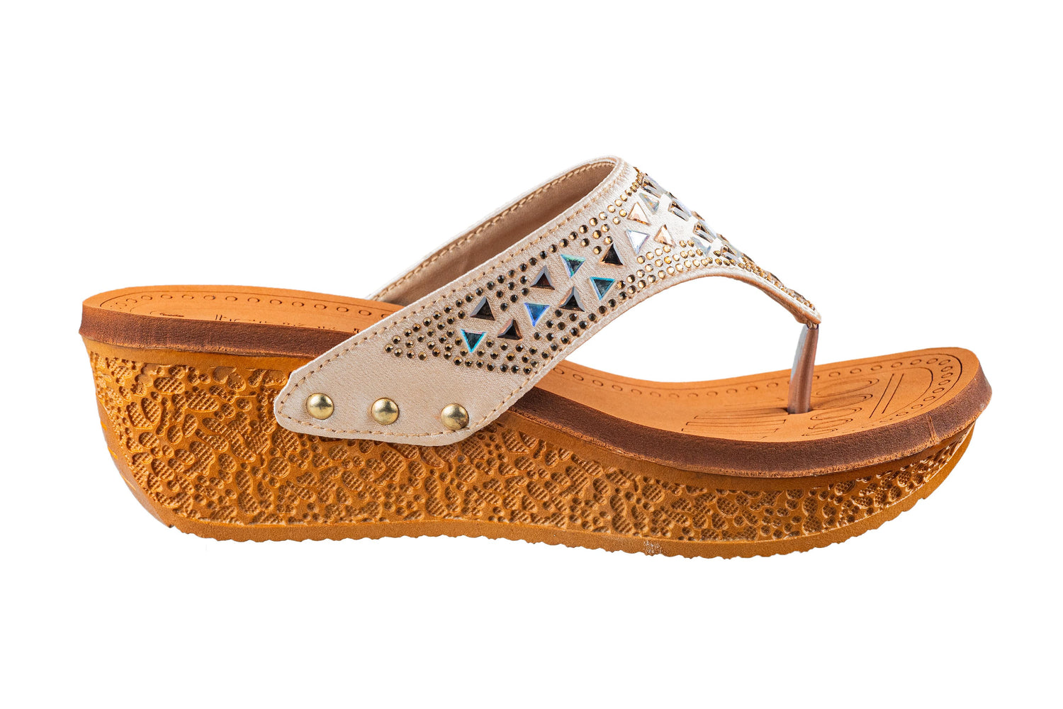 Trendz Ladies Golden Chappal