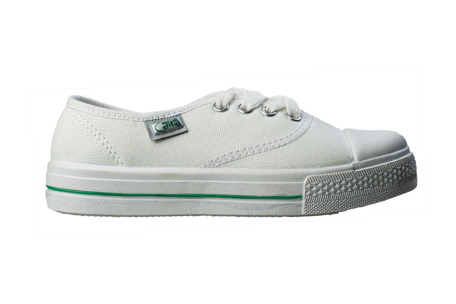 Titas Children White Canvas School Shoe